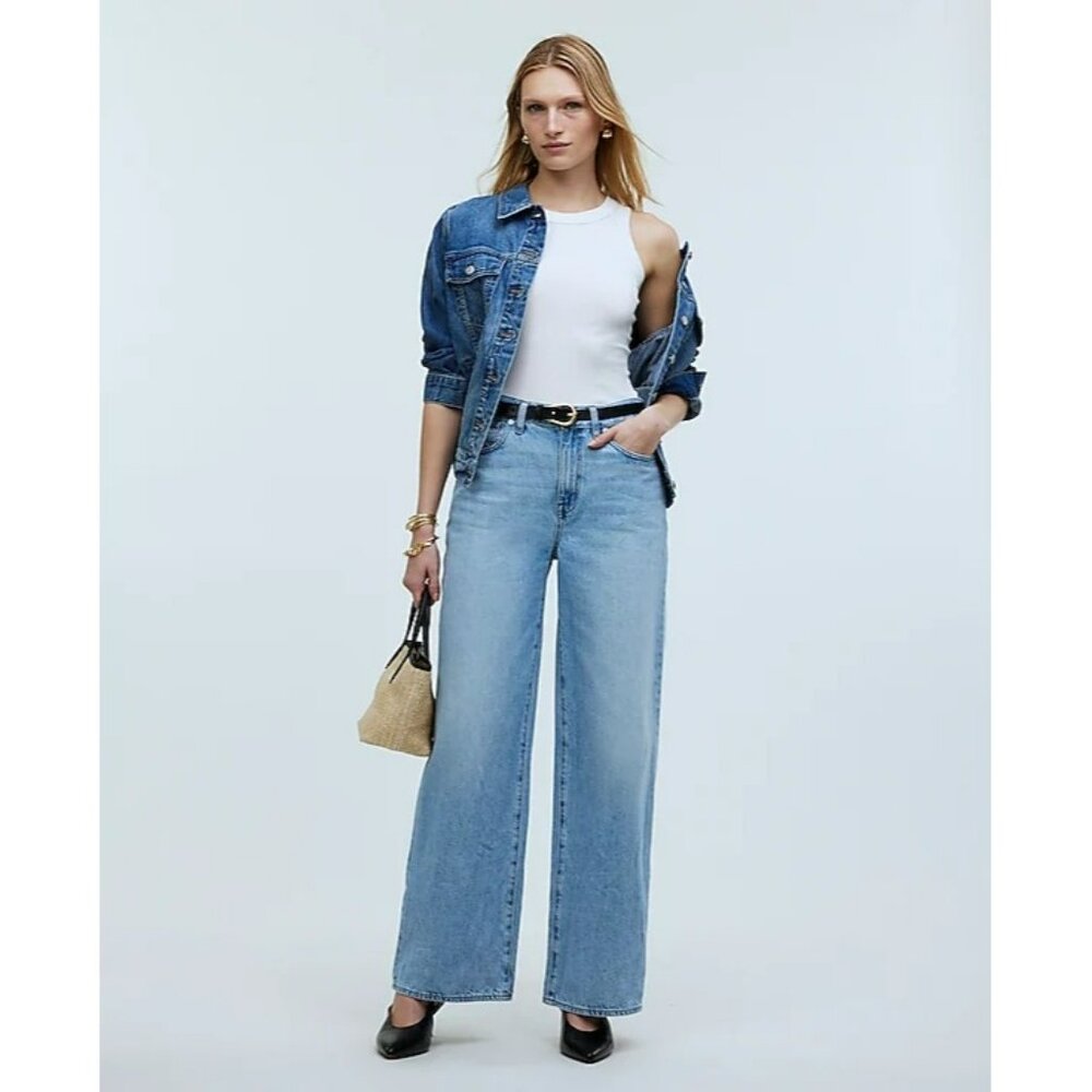 NWT Madewell Superwide-Leg Jeans in Ahern Wash: Airy Denim Edition Sz 25 NO611